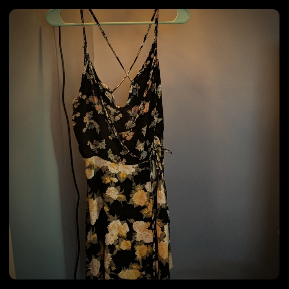 Cross strap floral dress